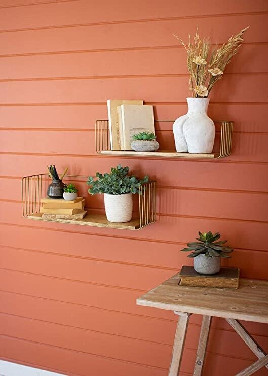 Wood &amp; Wire Shelf - Lg