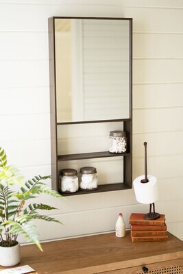 Rectangle Wall Shelf w/Mirror