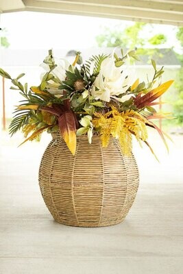 Large Round Woven Seagrass Planter