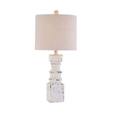 Hank Table Lamp (White) 25&quot;Tall