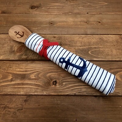 Dishtowel &amp; Wooden Spoon Set - Anchor