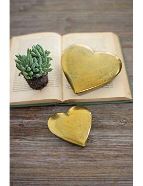 Cast Aluminum Heart Box - Gold Sm