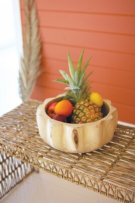 Pumpkin Shaped Wooden Bowl