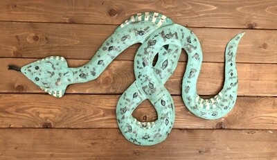 Hand-Hammered Recycled Metal Snake Sm
