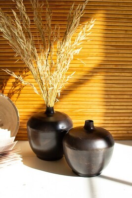Antique Black Metal Vessel Sm