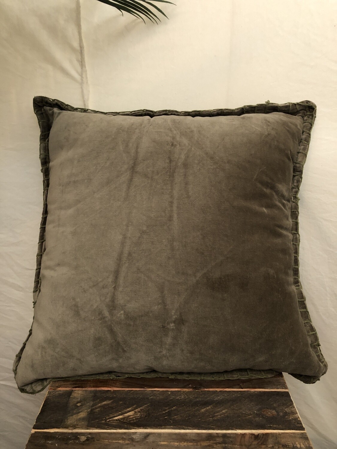 Velvet Throw Pillow - Cobblestone
