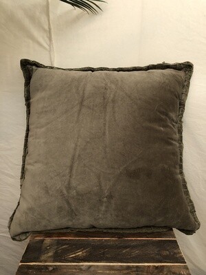 Velvet Throw Pillow - Cobblestone