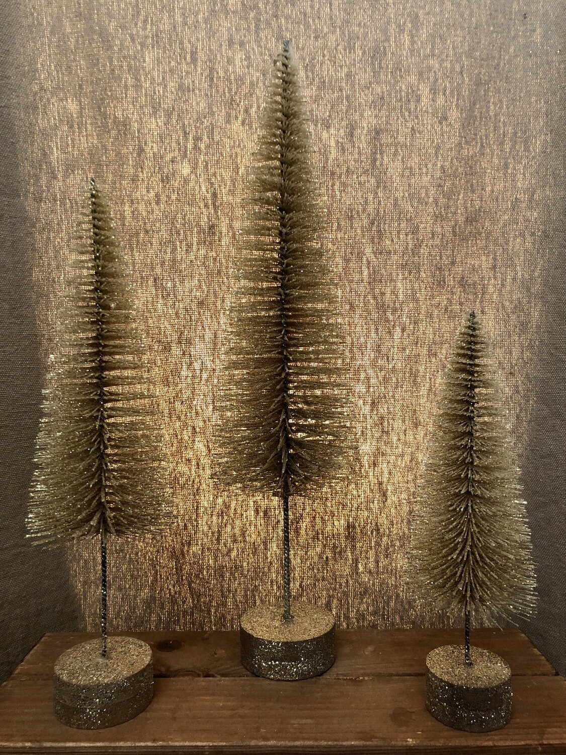 S/3 Gold Tall Bristle Trees S/3 Gold Tall Bristle Trees