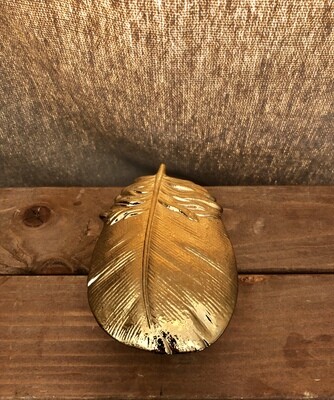 Gold Feather Dish - Sm