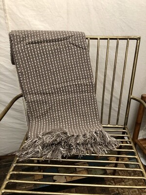 Khaki &amp; Cream Stripe Throw
