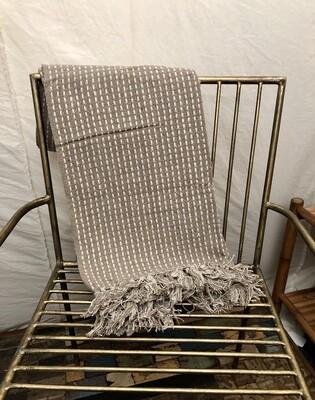 Tan &amp; Cream Stripe Throw