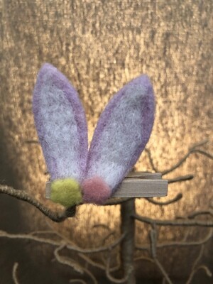 Purple Felt Bunny Ear Clip