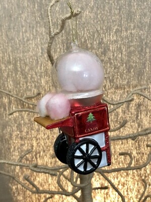 Glass Cotton Candy Machine Ornament