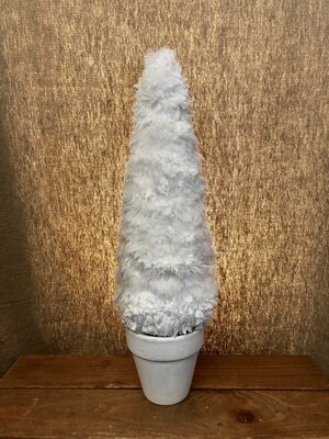 Cone Yarn Tree in Pot 15&quot; White