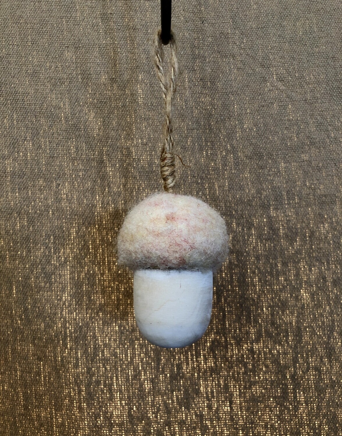 Wooden Acorn Ornament 4&quot; Cream