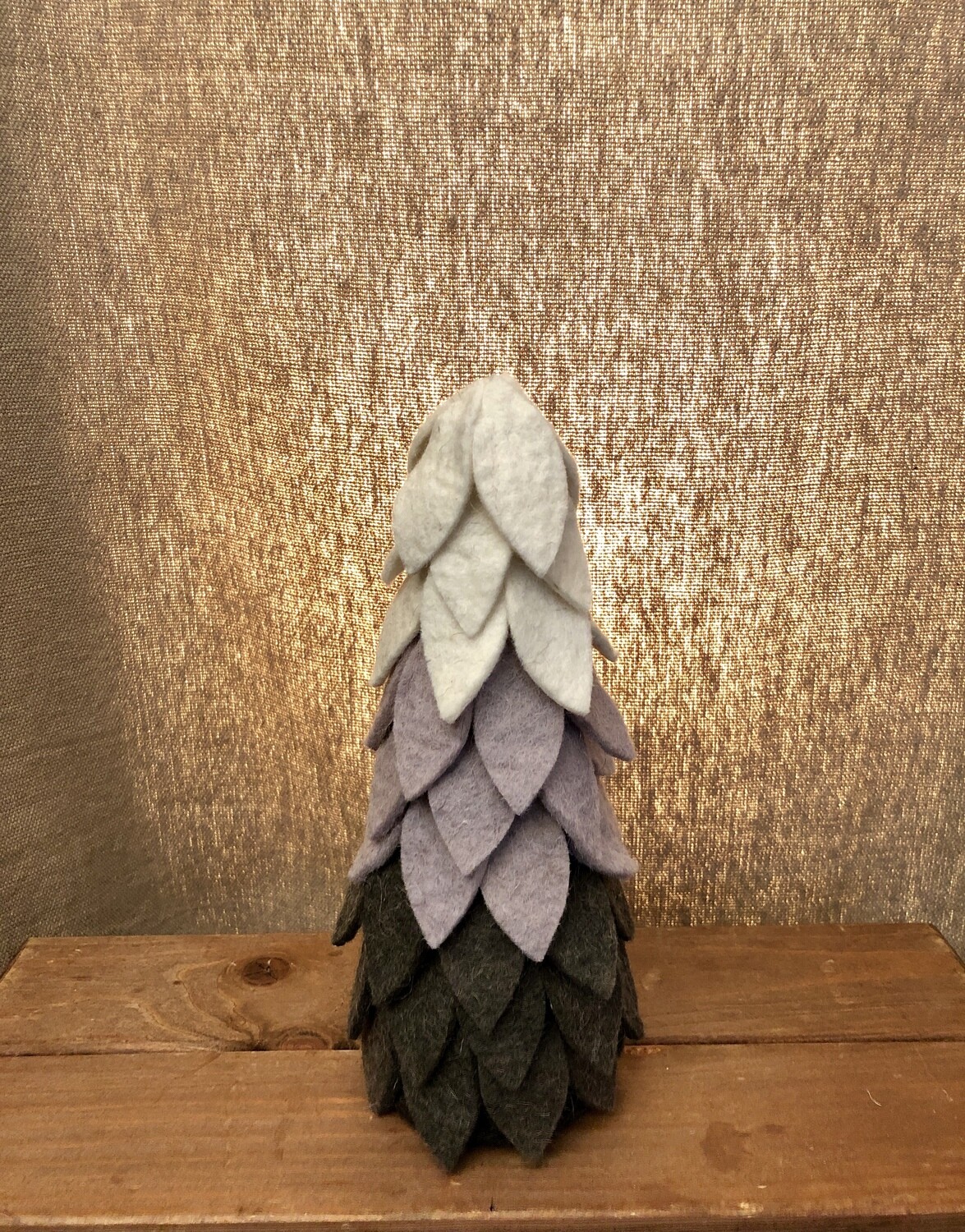 Felt Leaf Topiary Ombre Gray - Sm