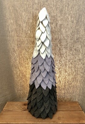 Felt Leaf Topiary Ombre Gray - Lg Felt Leaf Topiary Ombre Gray - Lg