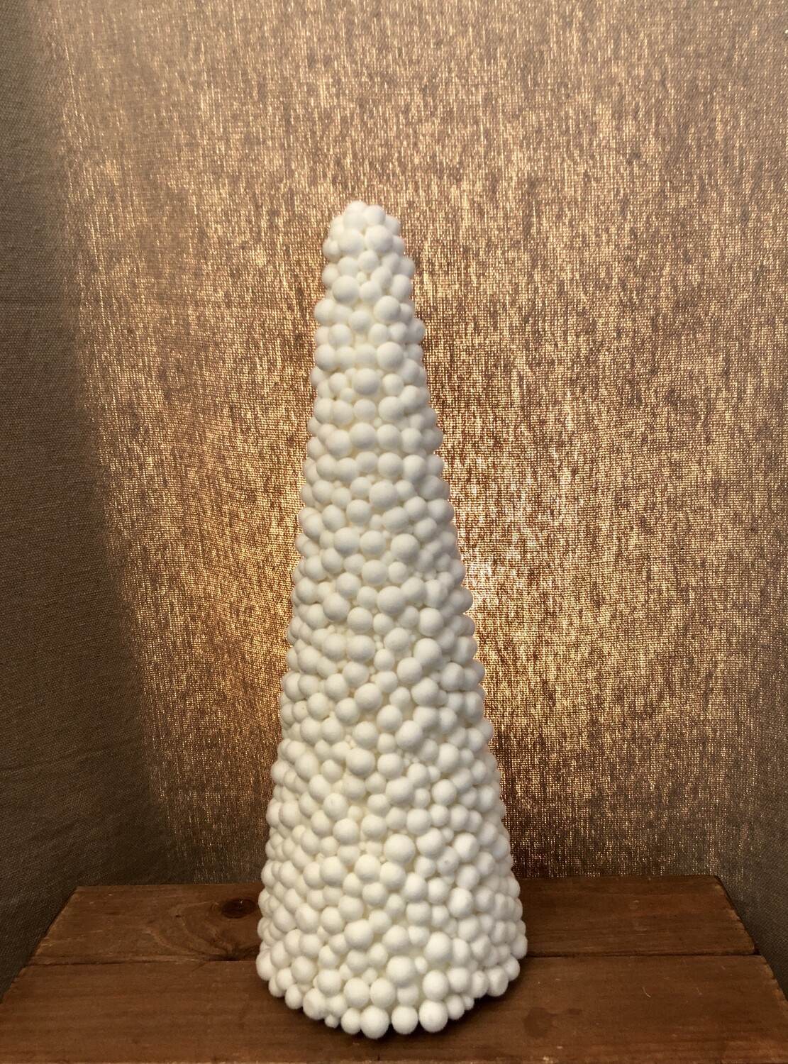 Pompon Cone Topiary 16" Cream Pompon Cone Topiary 16" Cream
