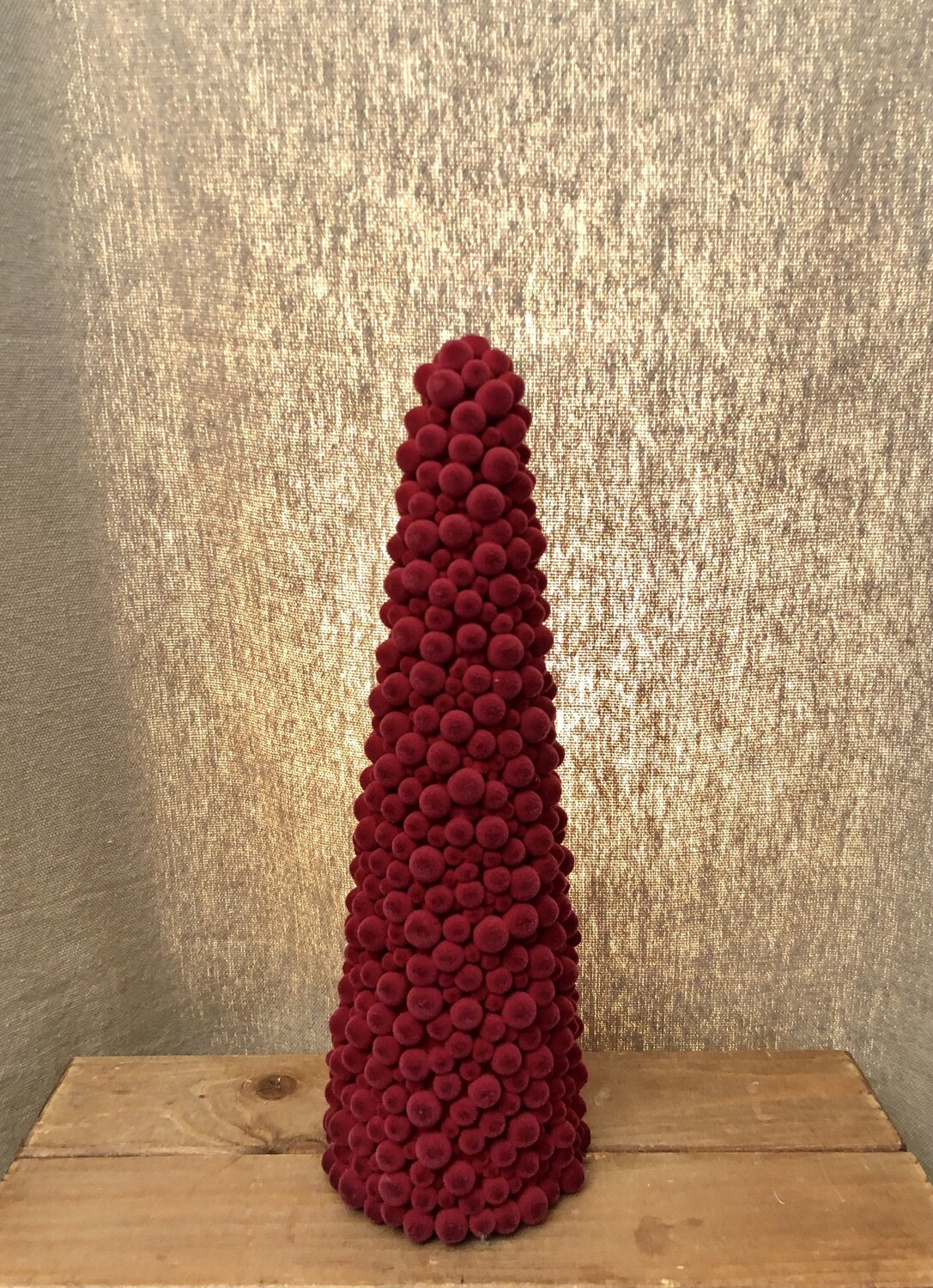 Pompon Cone Topiary 14.5" Red Pompon Cone Topiary 14.5" Red