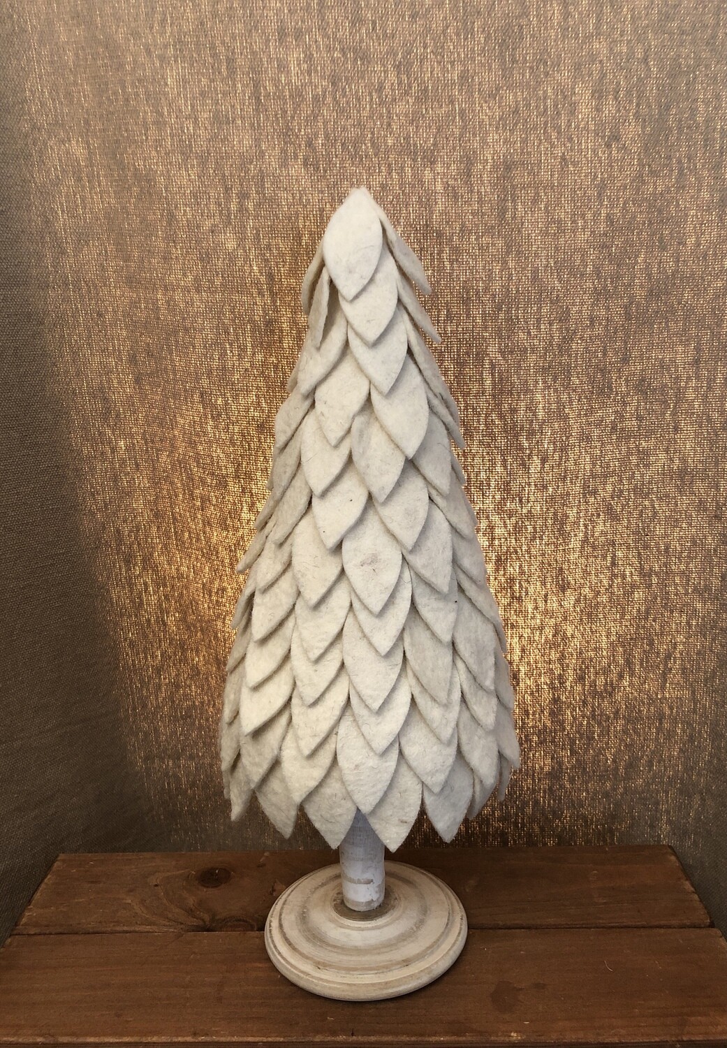 Felt Tree Tabletop 15&quot; Cream