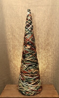 Yarn Twine Cone Topiary GR/OR/CR - Lg Yarn Twine Cone Topiary GR/OR/CR - Lg