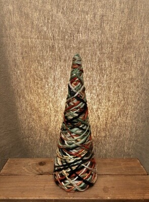 Yarn Twine Cone Topiary GR/OR/CR - Sm Yarn Twine Cone Topiary GR/OR/CR - Sm