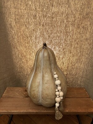 Pumpkin w/Tassel 10" Beige Pumpkin w/Tassel 10" Beige