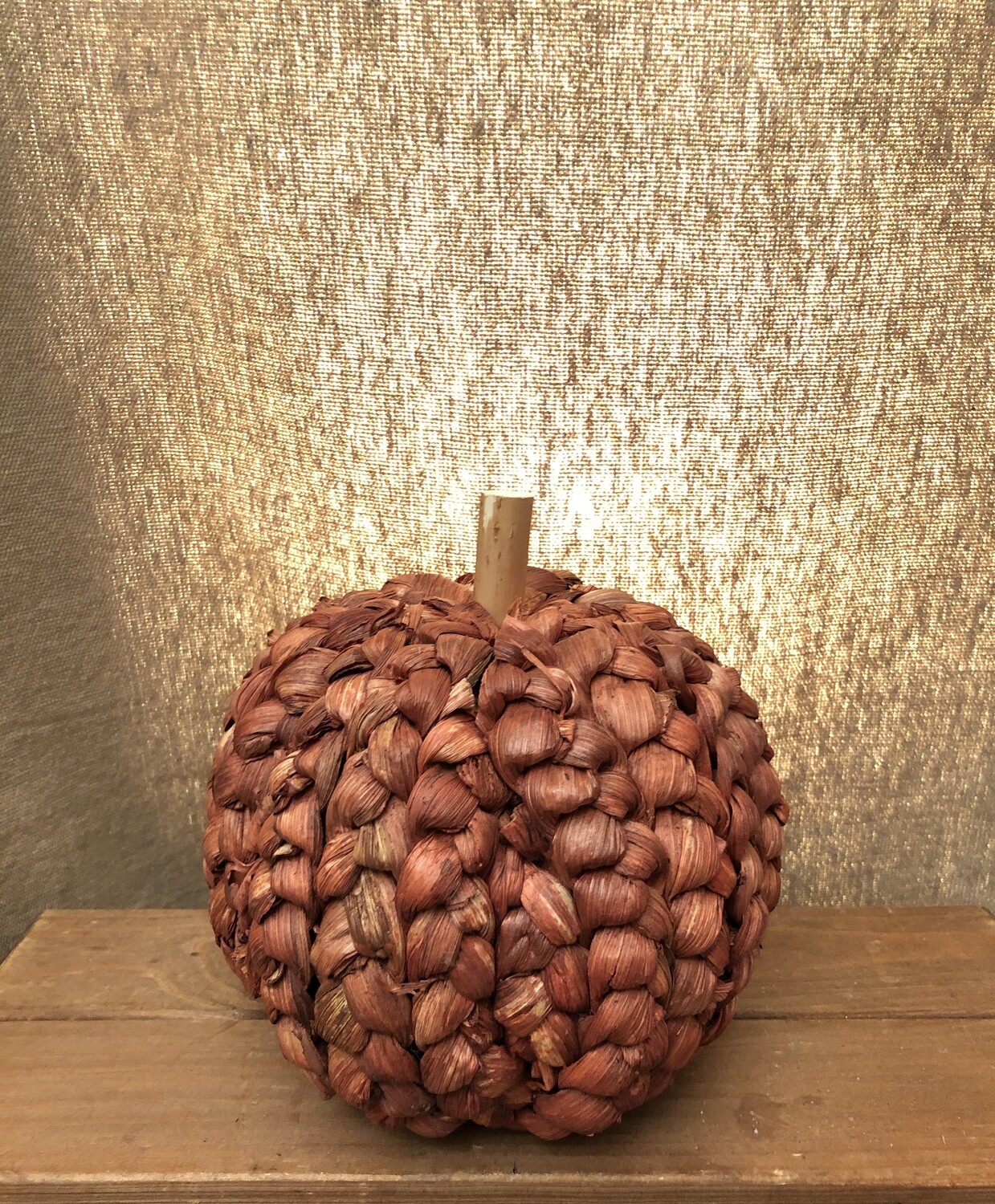 Corn Husk Pumpkin 8.25&quot; Orange