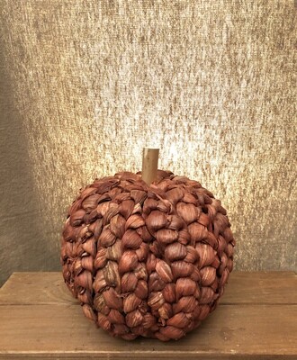 Corn Husk Pumpkin 8.25&quot; Orange