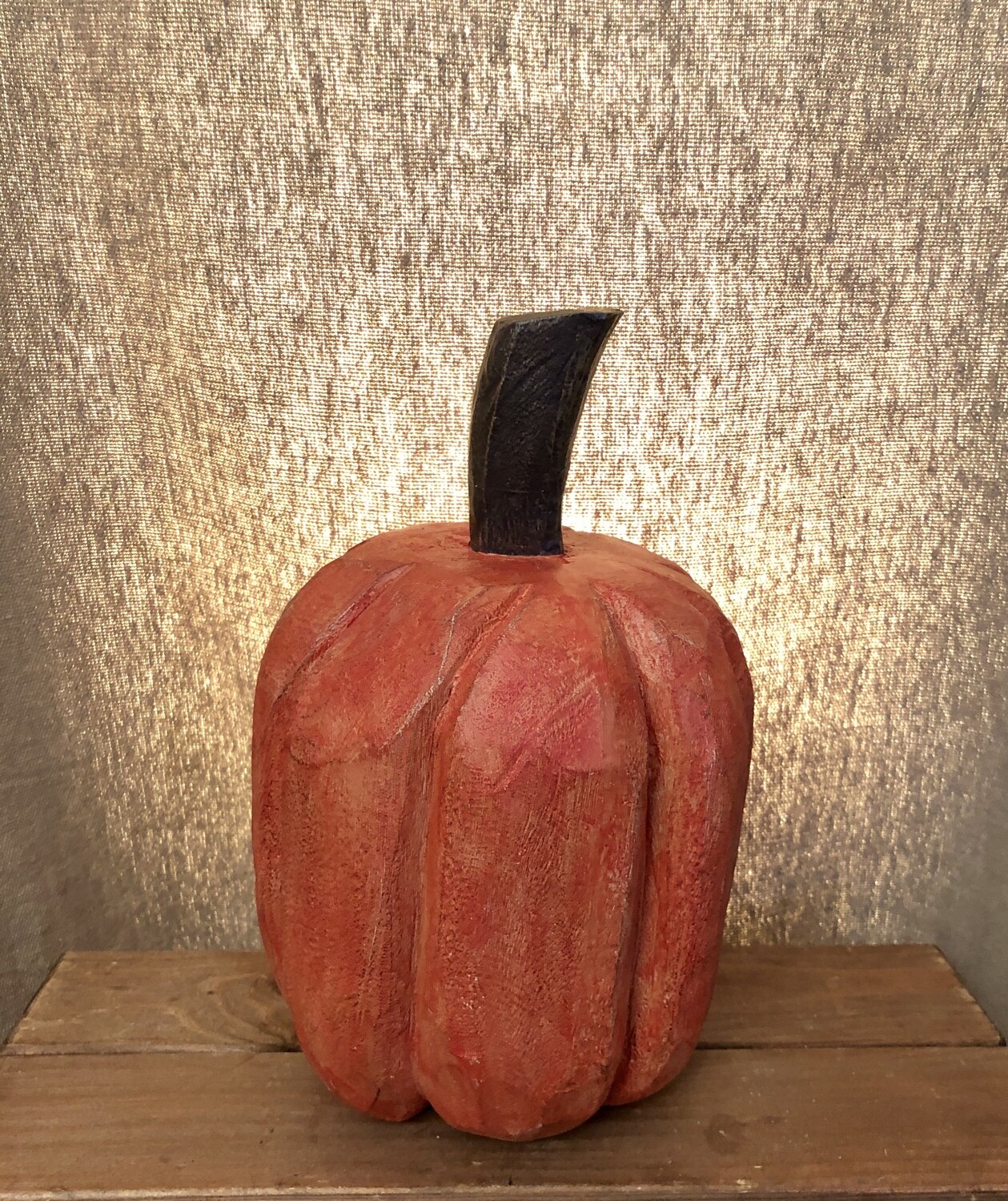 Wooden Pumpkin Orange 11" Wooden Pumpkin Orange 11"