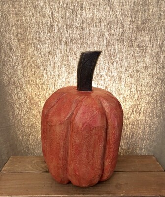 Wooden Pumpkin Orange 11" Wooden Pumpkin Orange 11"