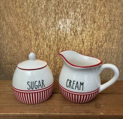 Snow Stripes Sugar &amp; Creamer Set
