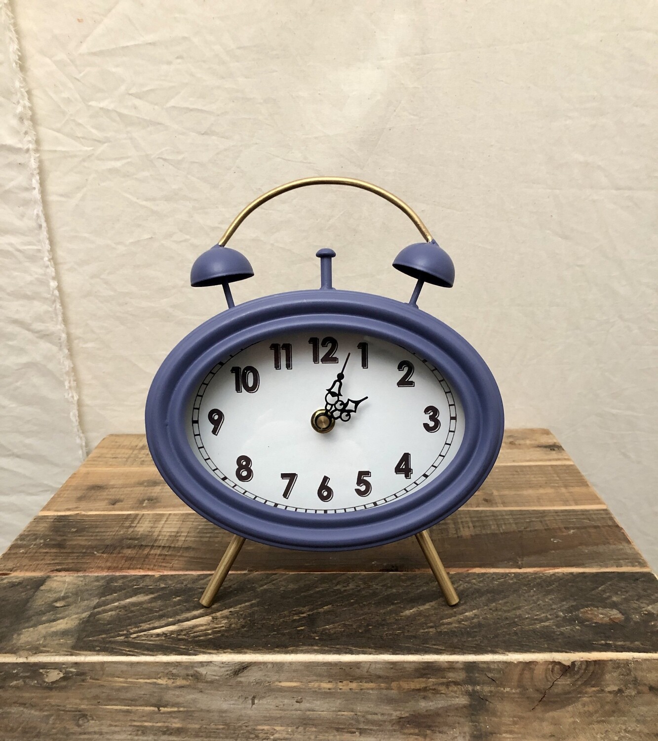 Metal Bright Desk Clock Purple