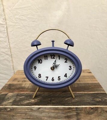 Metal Bright Desk Clock Purple