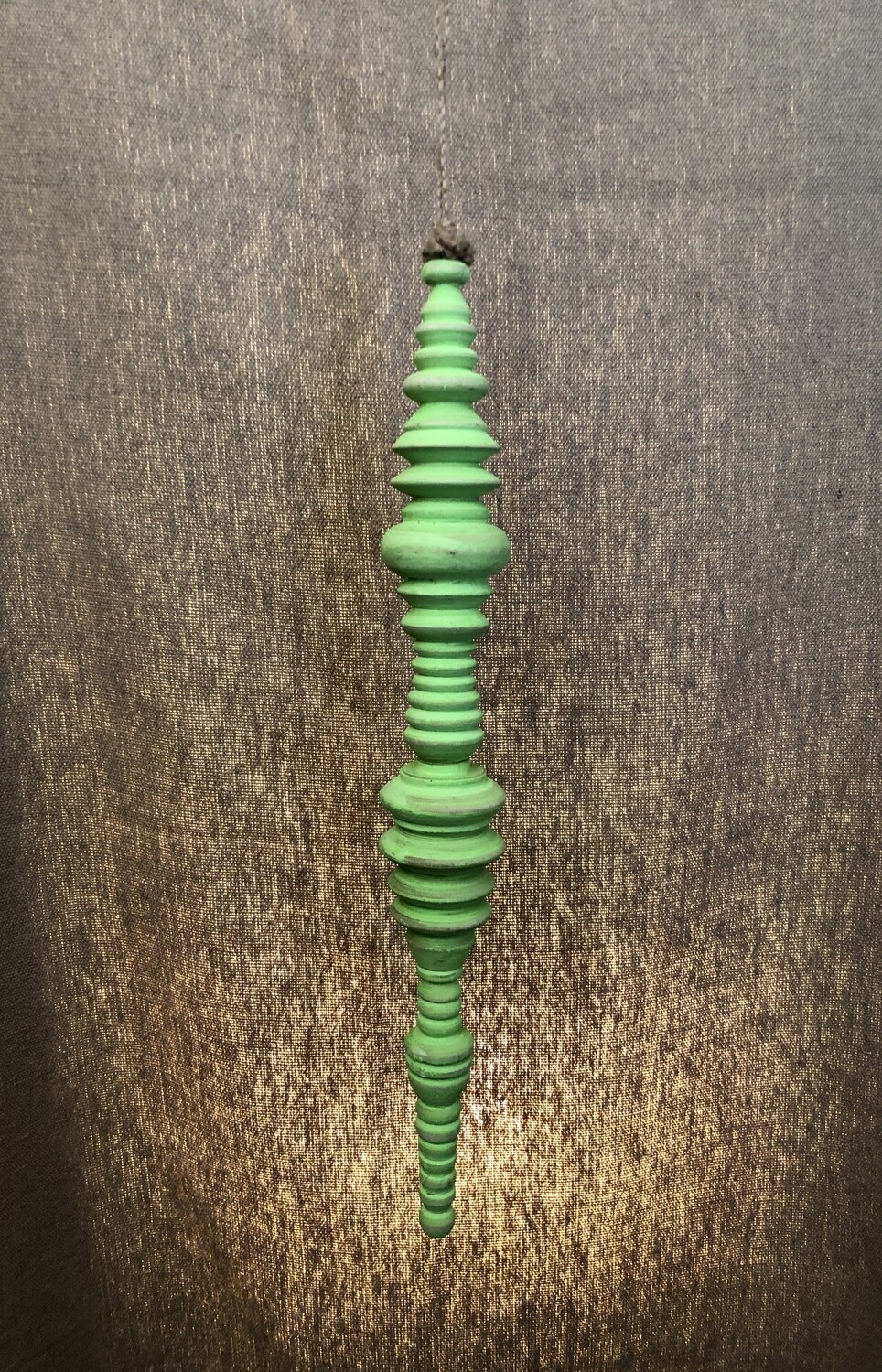 Wood Finial Ornament 16&quot; Green