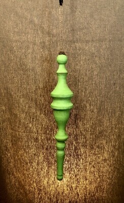 Wood Finial Ornament 15&quot; Green