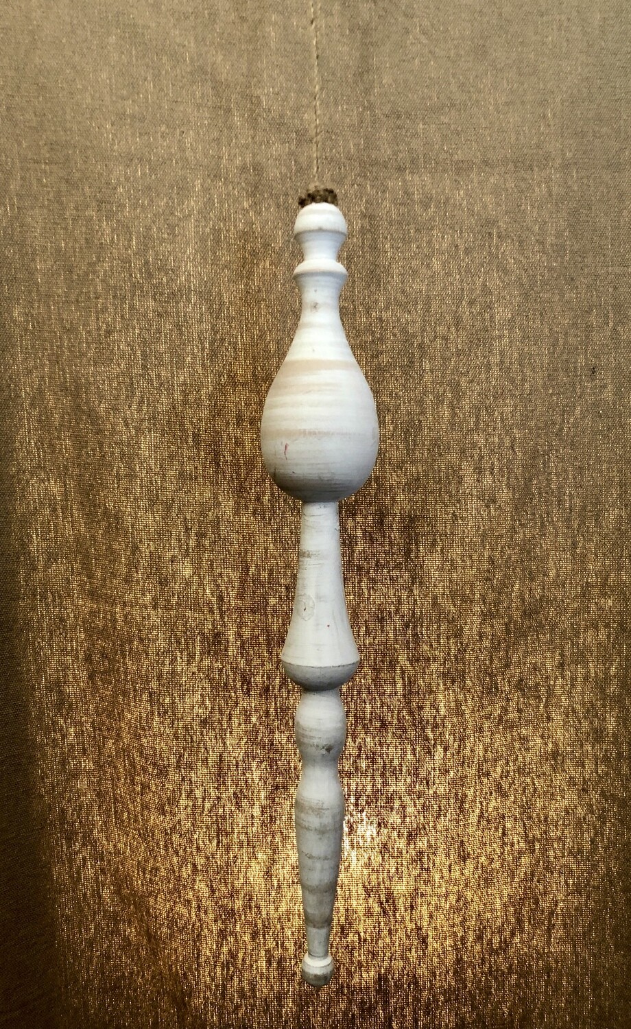 Wood Finial Ornament 19&quot; White