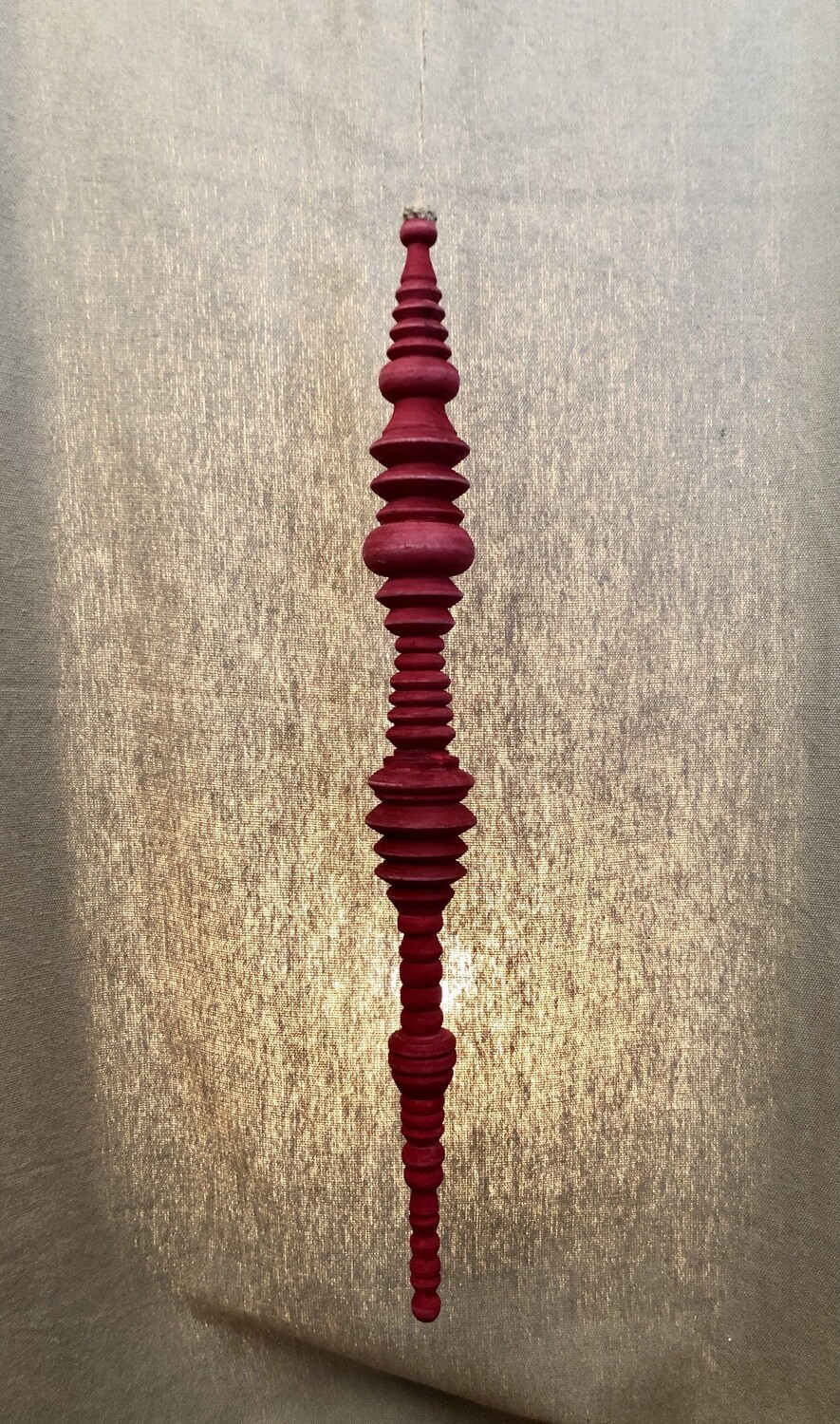 Wood Finial Ornament 24" Red