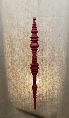 Wood Finial Ornament 24&quot; Red