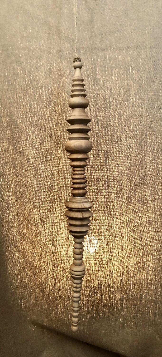 Wood Finial Ornament 24&quot; Brown