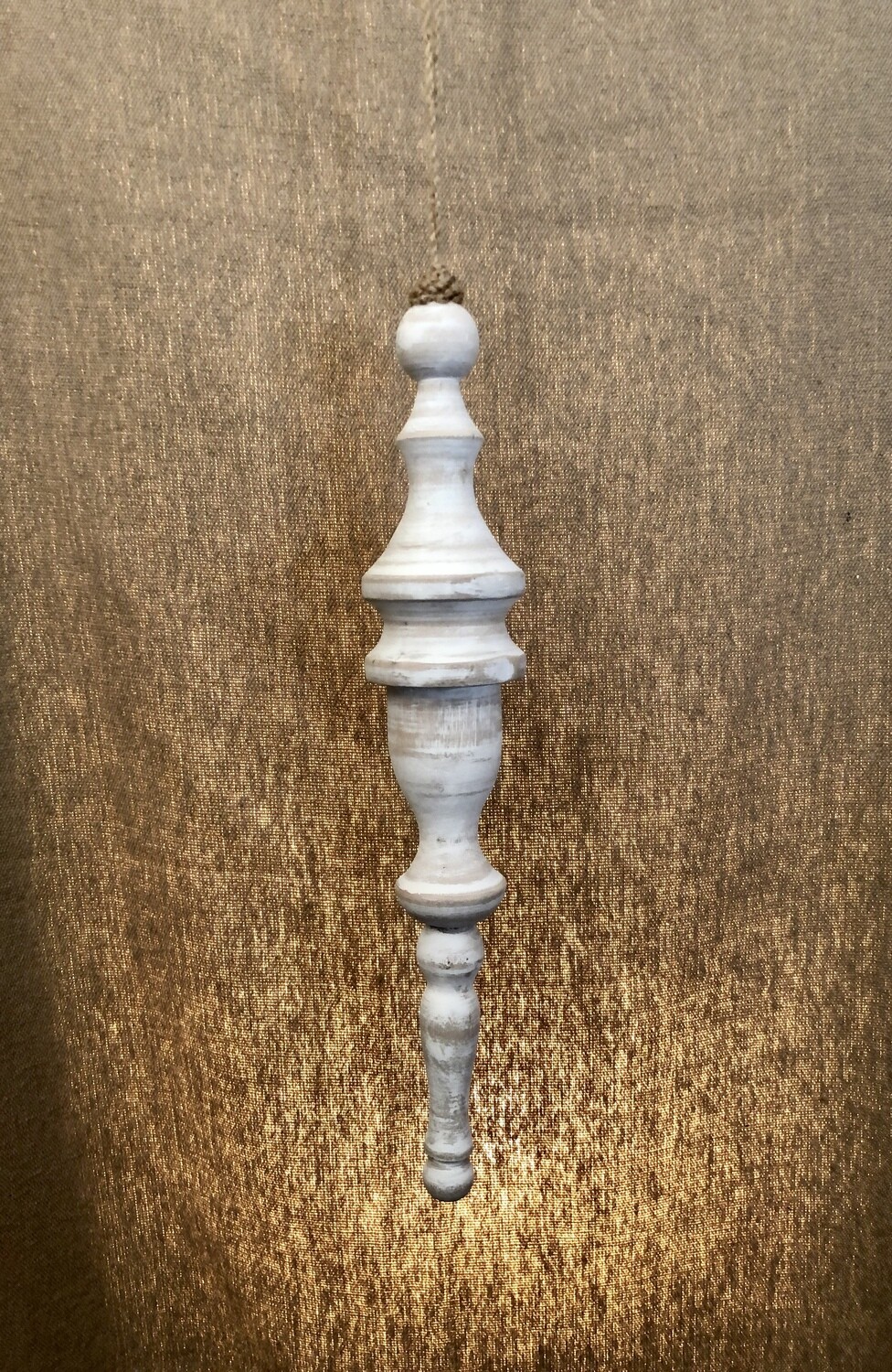 Wood Finial Ornament 15&quot; White