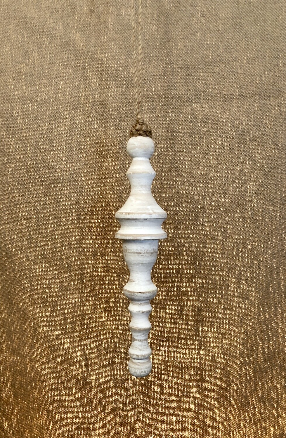 Wood Finial Ornament 9&quot; White