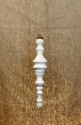 Wood Finial Ornament 9&quot; White