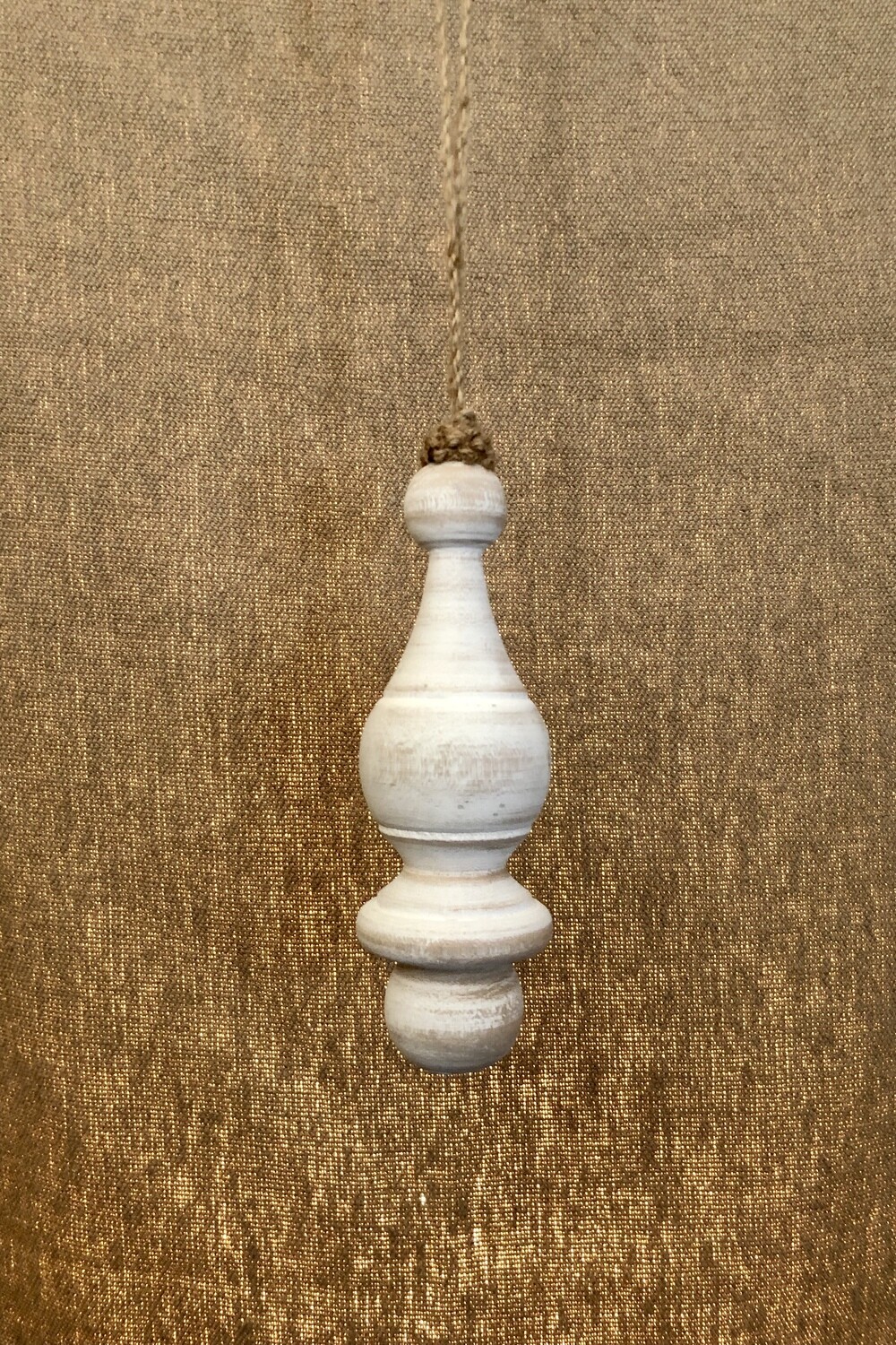 Wood Finial Ornament 6&quot; White