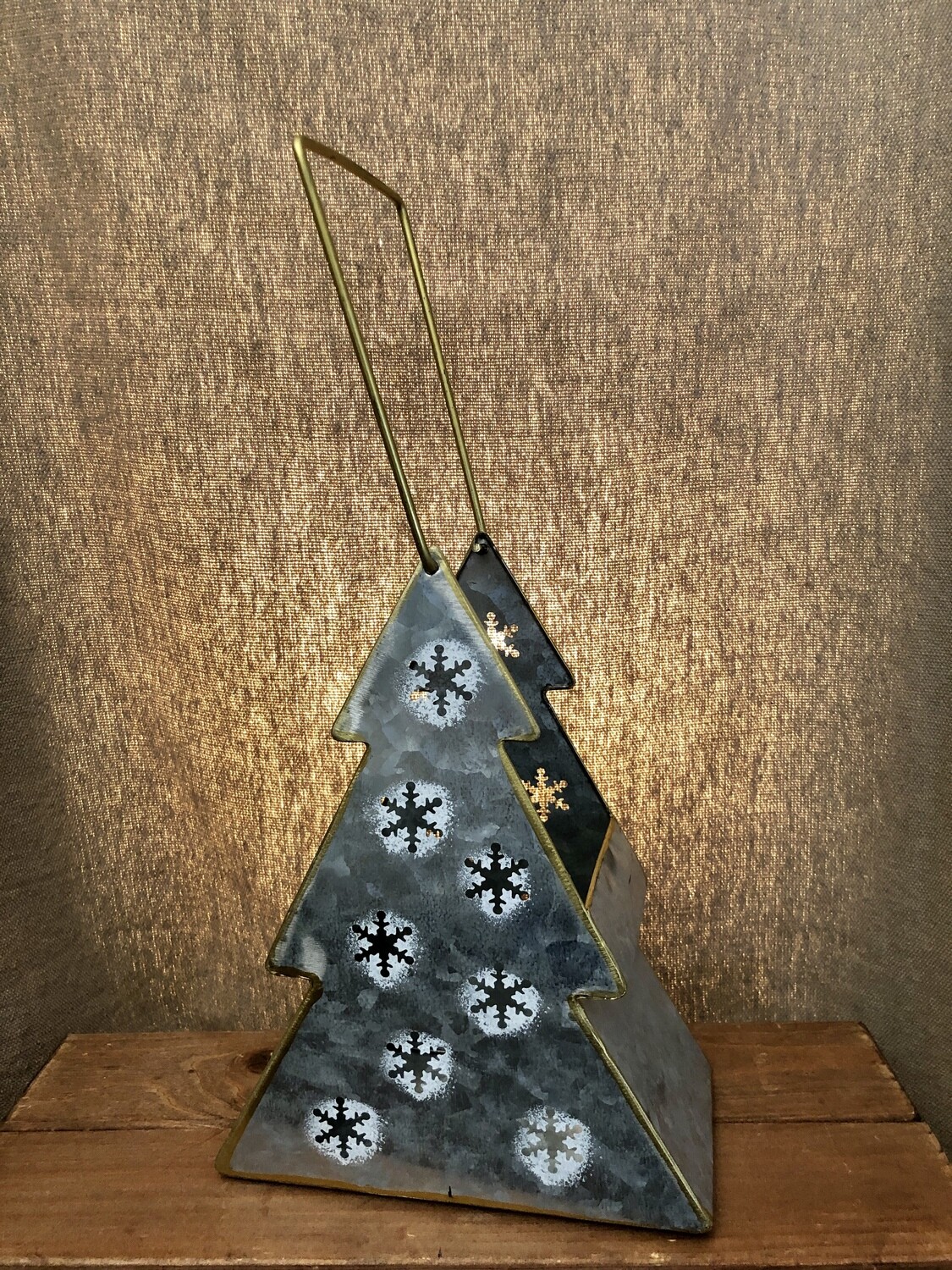 Galvanized Christmas Tree w/Snowflakes Lg Galvanized Christmas Tree w/Snowflakes Lg