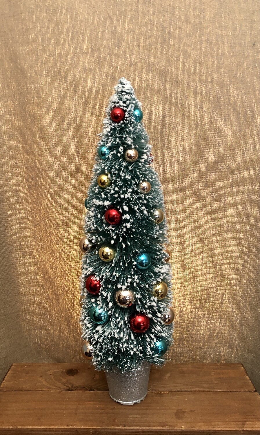 Frosted Tree w/Gold/Red/Teal Balls - Lg Frosted Tree w/Gold/Red/Teal Balls - Lg