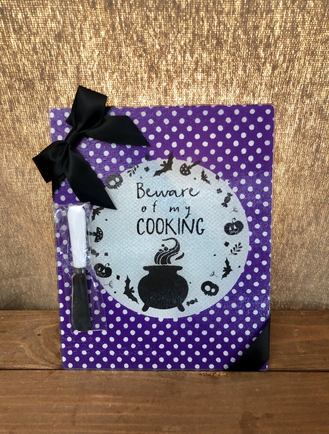 Glass Cutting Board w/Knife - Cauldron