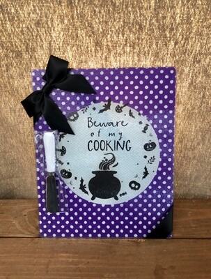 Glass Cutting Board w/Knife - Cauldron