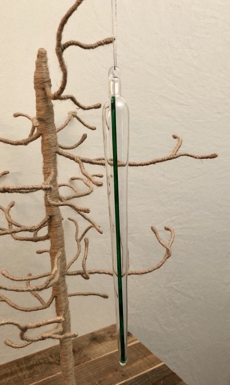 Glass Icicle Ornament - Green Glass Icicle Ornament - Green