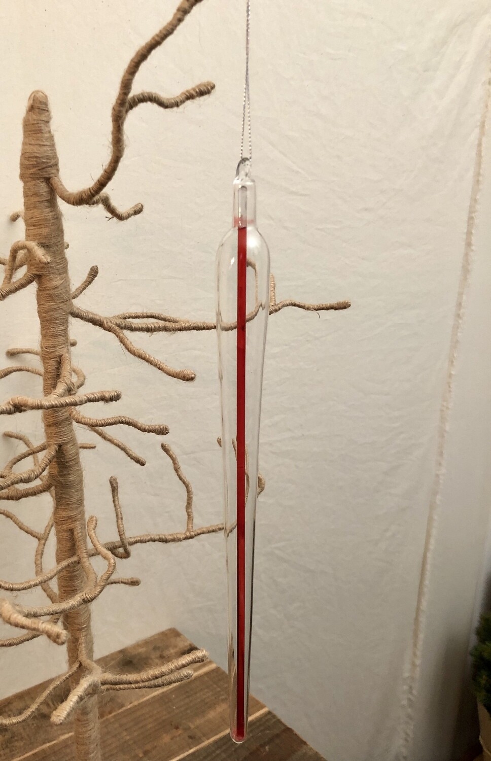 Glass Icicle Ornament - Red Glass Icicle Ornament - Red